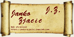 Janko Zjačić vizit kartica